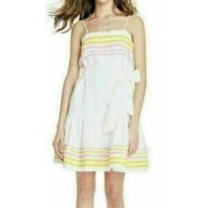 Lisa Marie Fernandez Target Women's Ric Rac Dress White/Yellow/Pink NWT Small